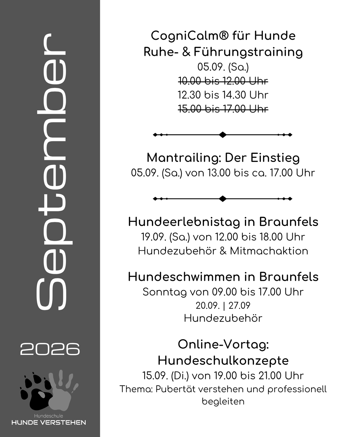 Kursplan für den aktuellen Monat – Details zu den einzelnen Kursen findest du auf den jeweiligen Kursseiten